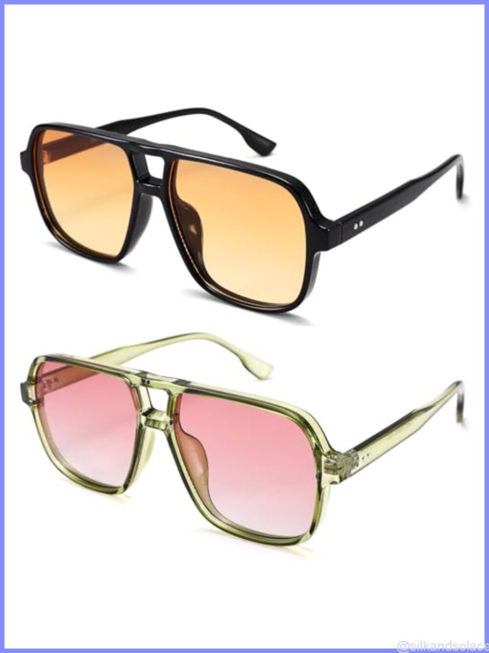 Oversized Aviator Sunglasses Retro Square UV400 Shades Unisex